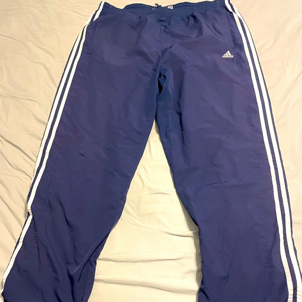 Mens Navy Blue Adidas pants.  Size Large